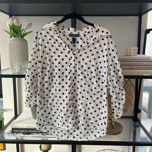 White and Black Polka Dot Top